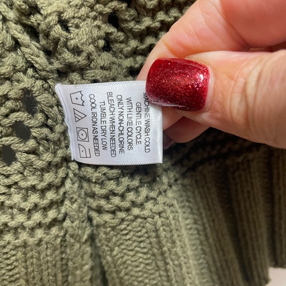 Allie & Rob Sz Small Olive Army Green Open Front Sleeveless Cardigan Vest Y2K - Picture 7 of 7